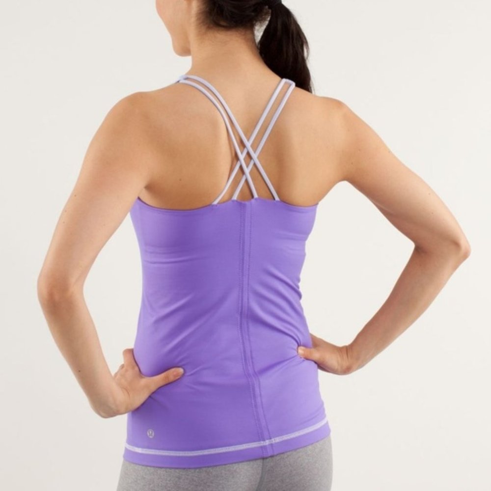 Lululemon Athletica Free To Be Tank Top Cool Breeze/ Power Purple Gym Workout